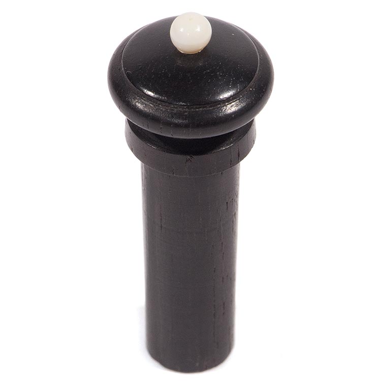 Harmonie Simple Violin End Button, Ebony with Ivory Pip