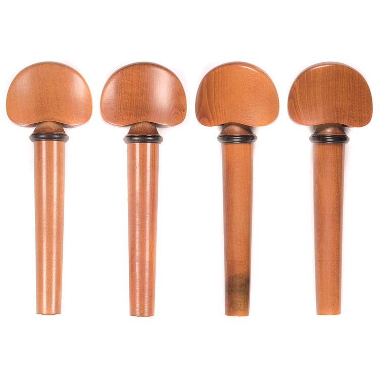 Harmonie Strad Model Cello Peg Set, Boxwood with Ebony Collar