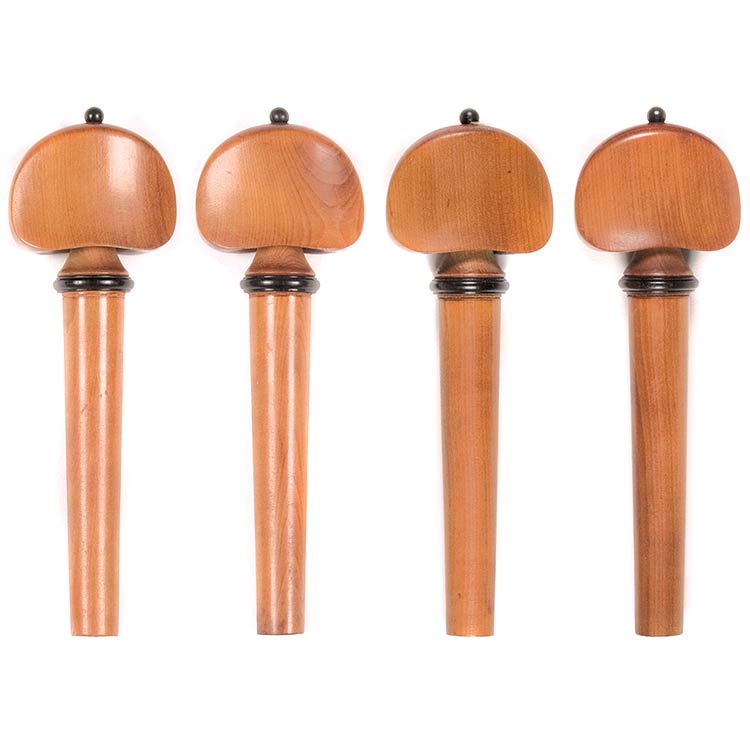 Bois d'Harmonie Strad Model Cello Peg Set, Boxwood with Ebony Pip and Collar