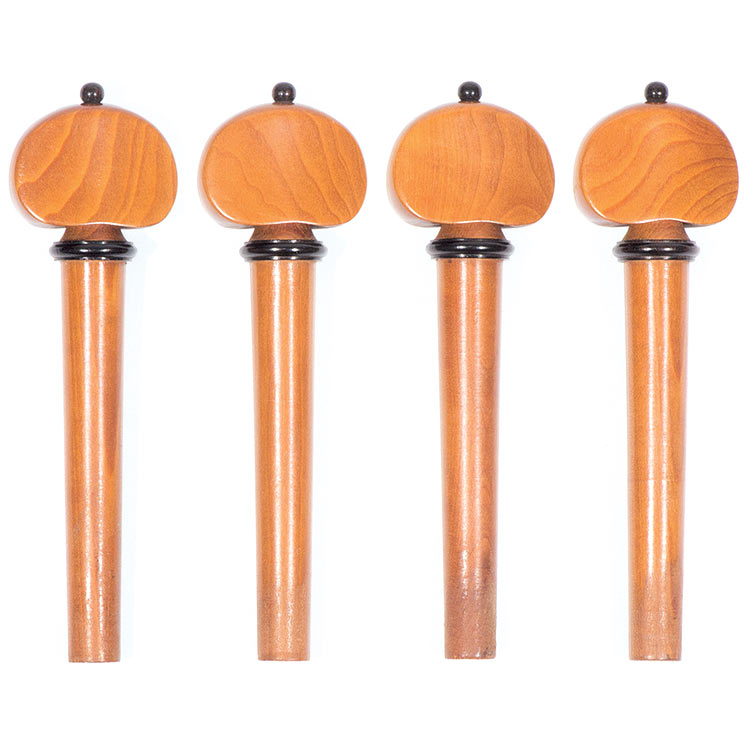 Harmonie Strad Model Viola Peg Set, Boxwood with Ebony Pip and Collar