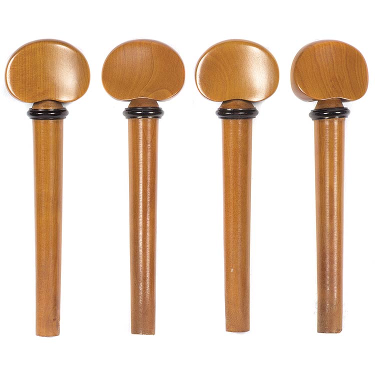 Harmonie Strad Model Violin Peg Set, Boxwood with Ebony Collar