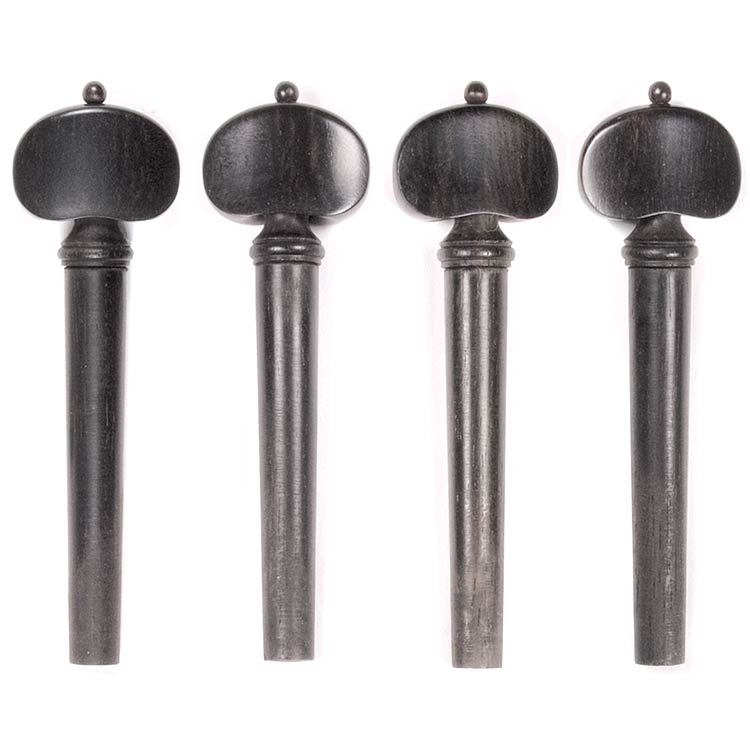 Harmonie Strad Model Violin Peg Set, Ebony with Ebony Pip and Collar