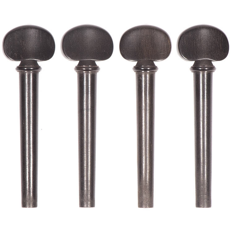 Harmonie Strad Model Violin Peg Set, Ebony with Ebony Collar