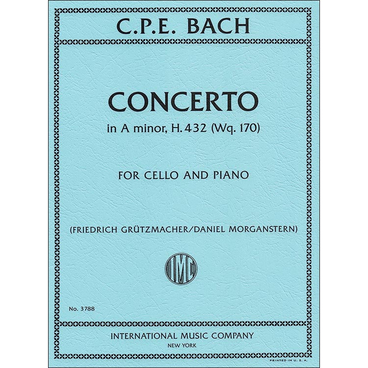Concerto, in A minor, H.432 (Wq.170), for cello and piano; Carl Phillipp Emanuel Bach (International)