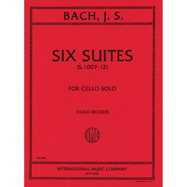 Six Suites for Cello BWV 1007-12; Johann Sebastian Bach (edited by Hugo Becker) (International)