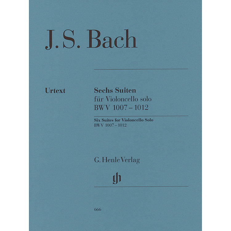 Six Suites for Cello BWV 1007-1012 (urtext);  Johann Sebastian Bach (Henle)