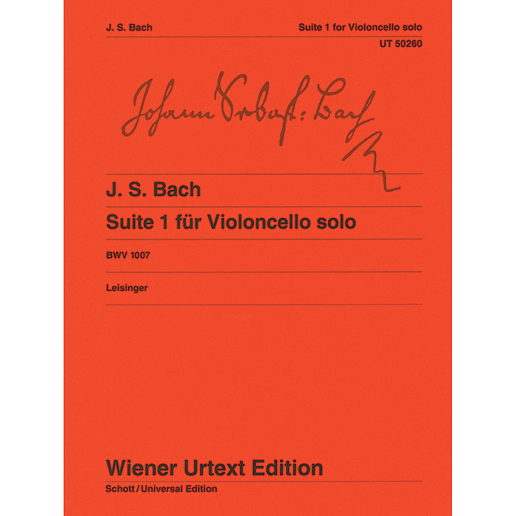 Suite No. 1 for Solo Cello (urtext);  Johann Sebastian Bach (Wiener Urtext)