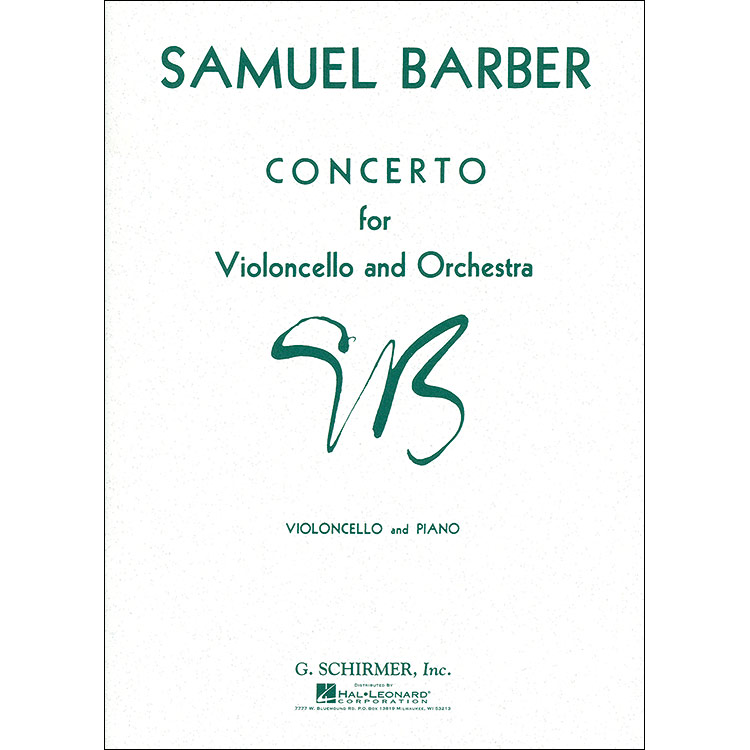 Concerto for Cello, with piano; Samuel Barber (Schirmer)