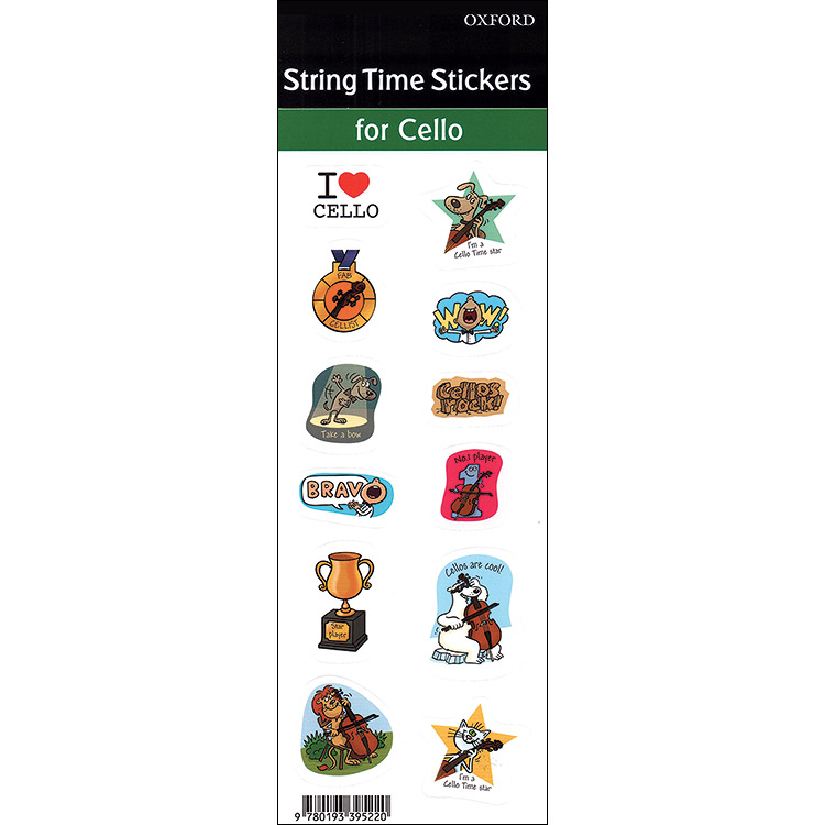 String Time Stickers for Cello (6 Sheets per pack); Kathy & David Blackwell (Oxford University Press)