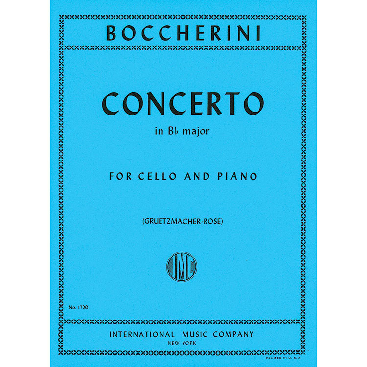 Cello Concerto No. 9 in B-flat Major, G.482 for cello and piano by Luigi Boccherini