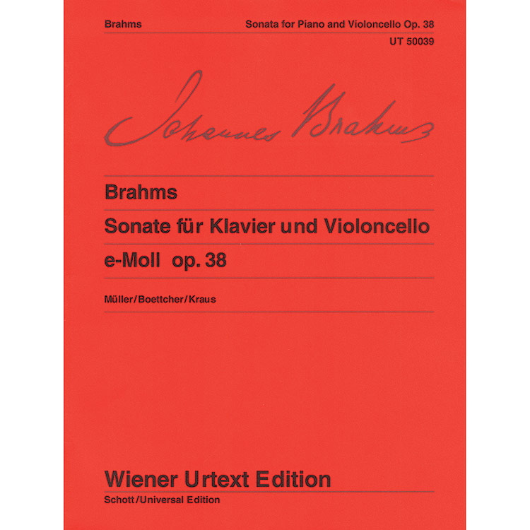 Sonata No. 1 in E Minor, Op.38, for cello (urtext); Brahms (Wiener Urtext)