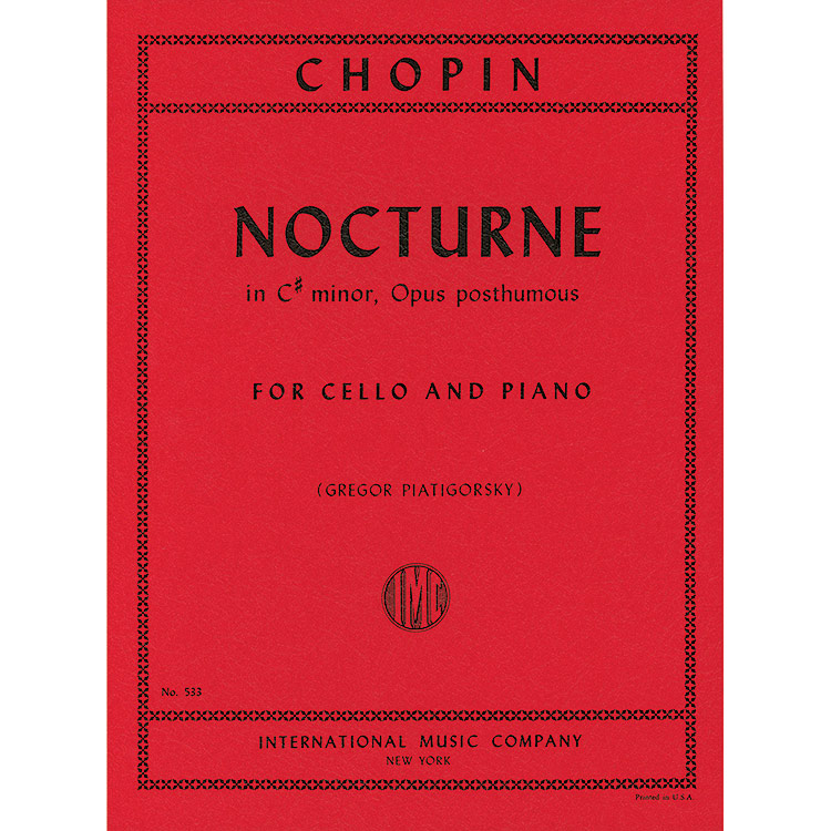 Nocturne in C sharp Minor, for cello and piano; Frederic Chopin (International)