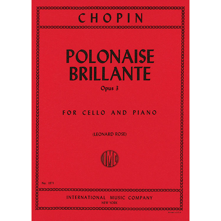 Polonaise Brillante, Op.3, for cello and piano (Feuermann); Chopin