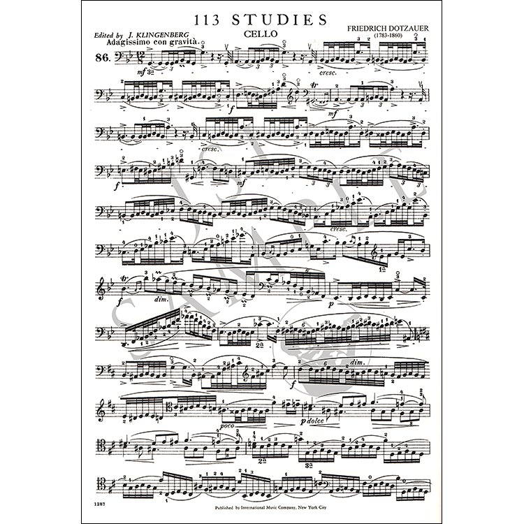 Edition Peters Friedrich Dotzauer: 113 Exercises For Violoncello II Italia