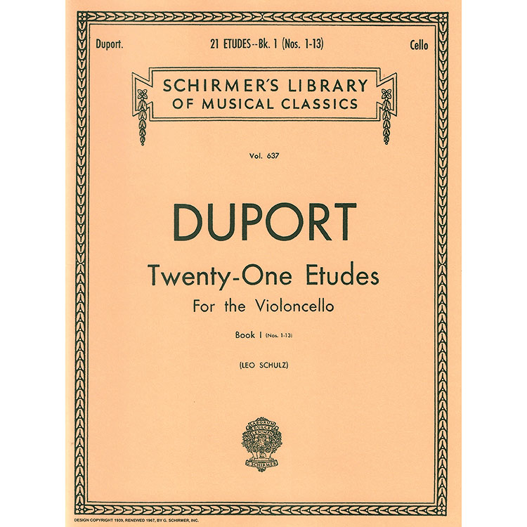 Twenty-One Etudes, book 1, cello; Jean-Louis Duport (Schirmer)