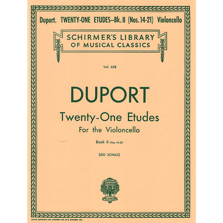 Twenty-One Etudes, book 2, cello; Jean-Louis Duport (Schirmer)