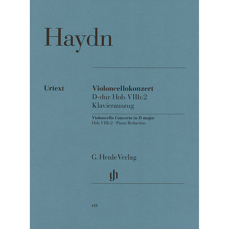 Concerto No. 2 in D Major, Hob. VII/2, Op.101 for cello and piano (urtext); Joseph Haydn
