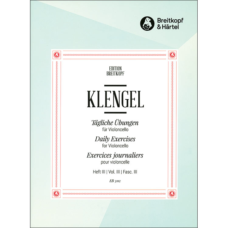 Daily Studies for the Left Hand, volume 3, cello; Julius Klengel (Breitkopf)