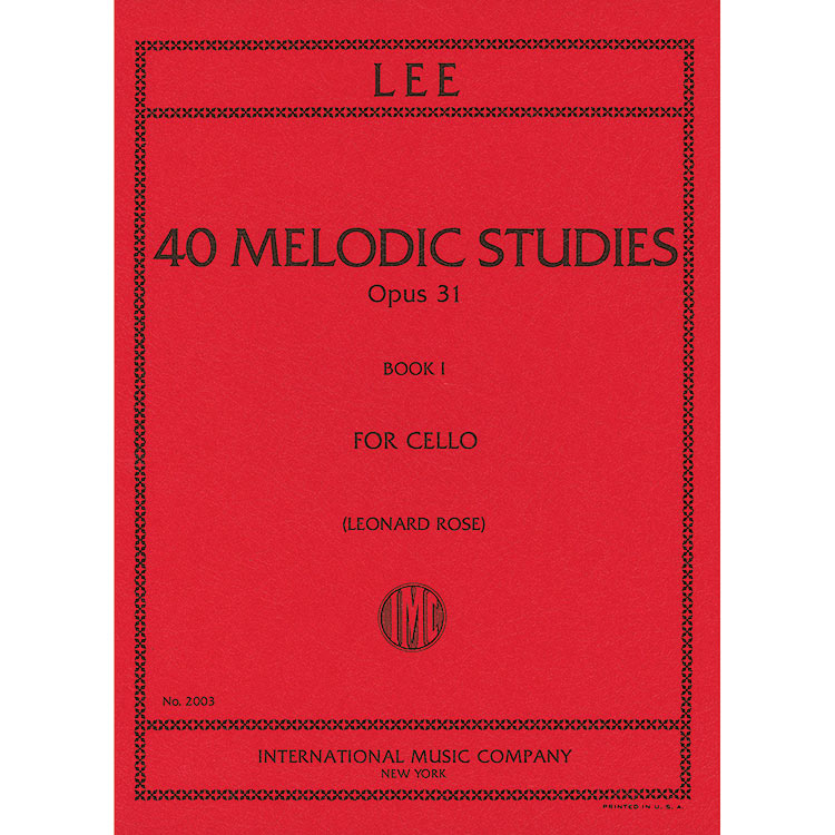 40 Melodic Progressive Etudes, op.31,volume 1,cello; Lee