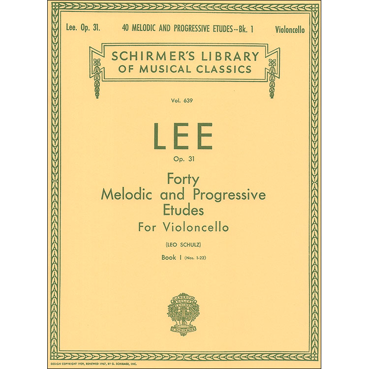 40 Melodic Progressive Etudes, Op.31, Book 1 for cello; Lee