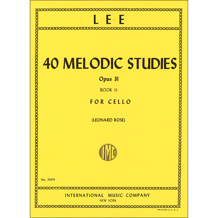40 Melodic Progressive Etudes, Op.31, Book 2 for cello by Sebastian Lee