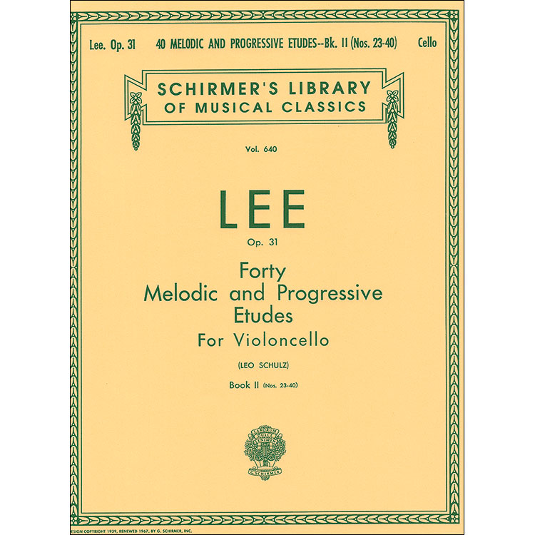 40 Melodic Progresive Etudes, op.31,volume 2,cello; Lee