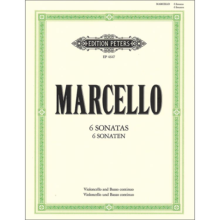 Six Sonatas, op. 2, for cello or double bass and continuo; Benedetto Marcello (Peters)