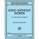 Song Without Words in D Major, Op.109 for cello and piano; Felix Mendelssohn