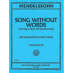 Song without Words in D Major, Op.109 for cello and piano (ed. Kurtz); Felix Mendelssohn