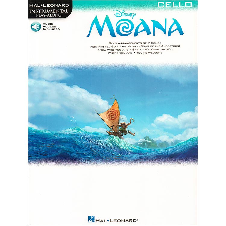 Moana, Solo Arrangements of 7 Songs, for cello, with Audio Access; Lin-Manuel Miranda (Hal Leonard)