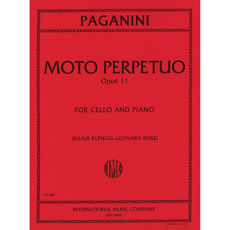 Moto Perpetuo, op. 11, cello; Paganini (Int)