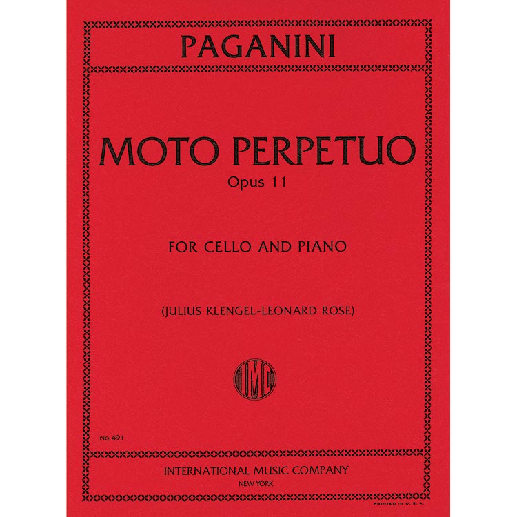 Moto Perpetuo, op. 11, cello; Paganini (Int)