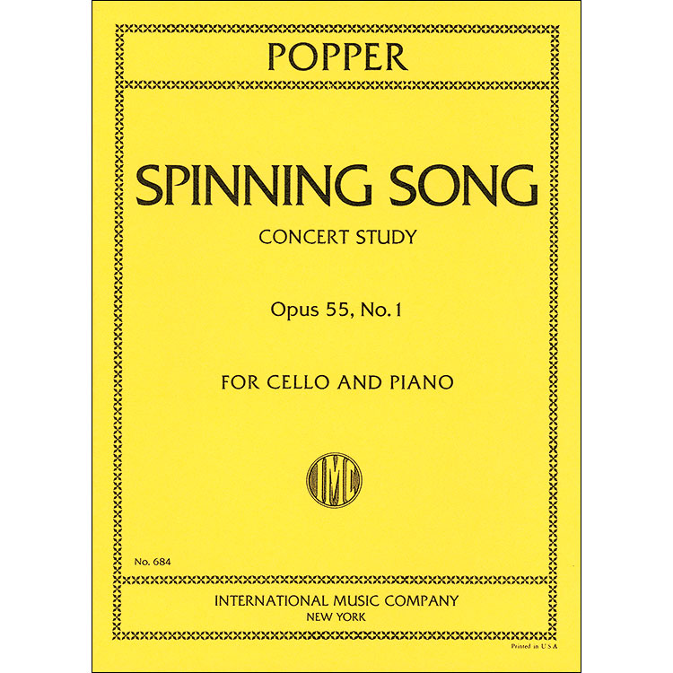 Spinning Song, op. 55, no. 1, cello; Popper (Int)