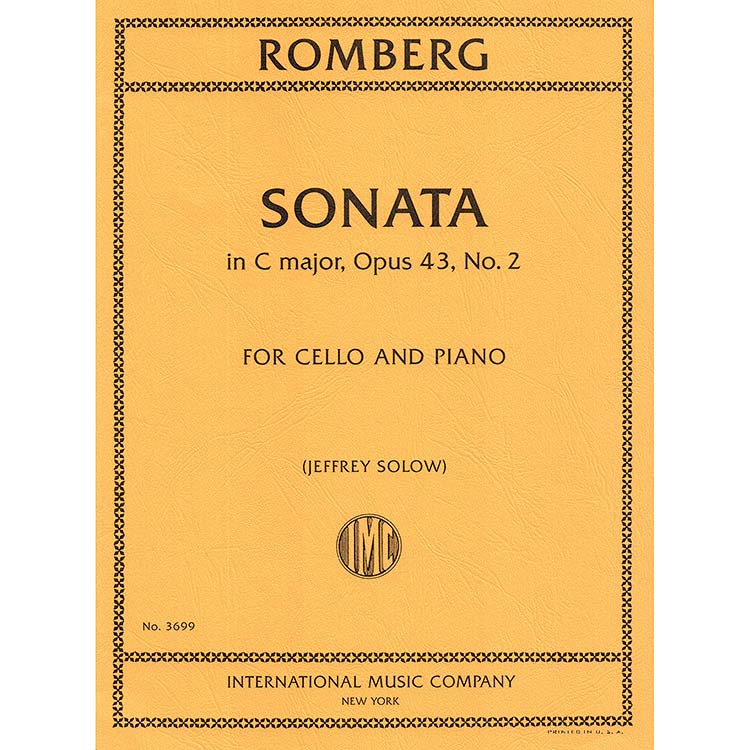 Sonata in C Major, Opus 43, no. 2 for cello and piano (edited by Jeffrey Solow); Bernhard Romberg (International Music Company)