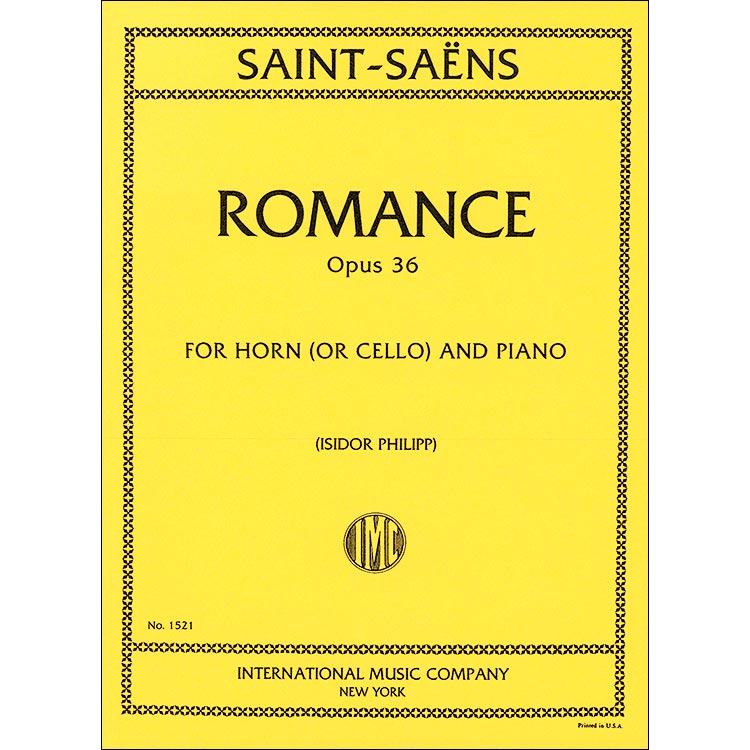 Romance op. 36, cello and piano; Camille Saint-Saens (International)