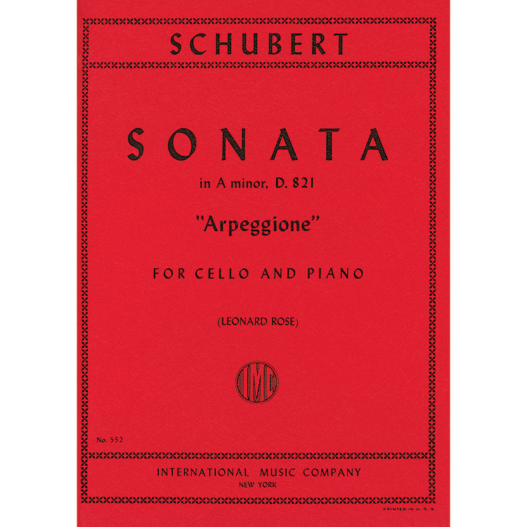 Sonata in A Minor, D.821 ''Arpeggione'' for cello and piano; Franz Schubert
