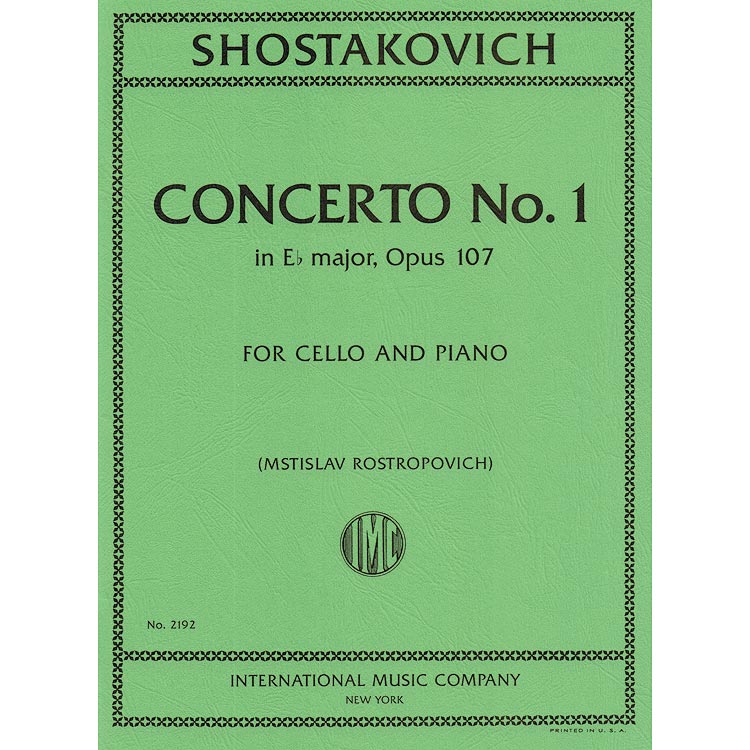Concerto no.1 in E flat, op. 107, cello; Dimitri Shostakovich (International)
