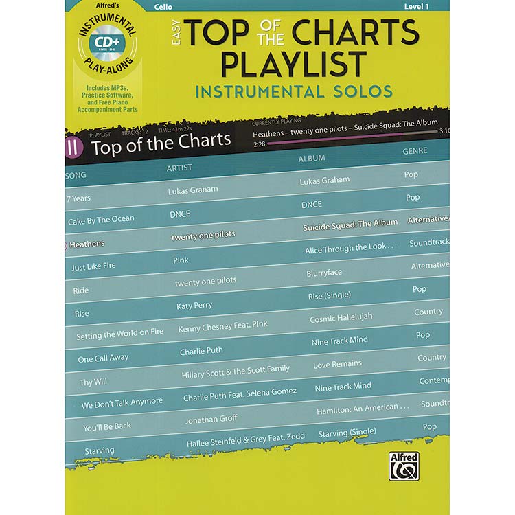 Easy Top of the Charts Playlist for cello, book with CD (Alfred Publishing)