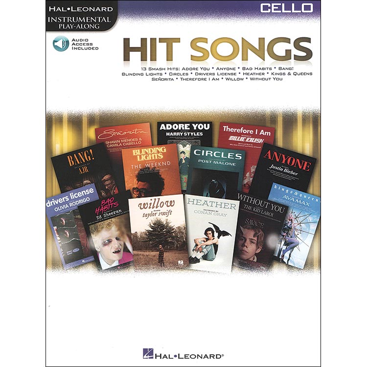 Hit Songs for cello with online audio access (Hal Leonard)