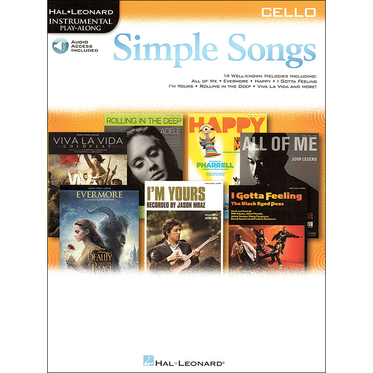 Simple Songs, Instrumental Play-Along, for cello, with online audio access; Various (Hal Leonard)