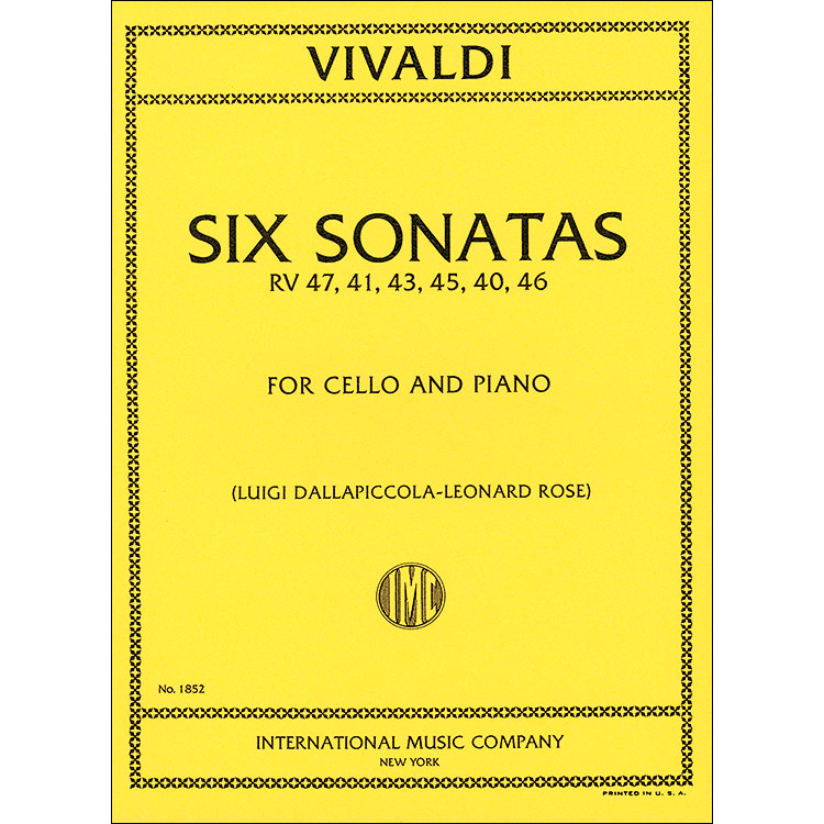 Six Sonatas for cello and piano; Antonio Vivaldi (International)