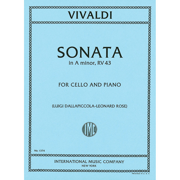 Sonata No. 3 in A minor, RV 43 for cello and piano; Antonio Vivaldi