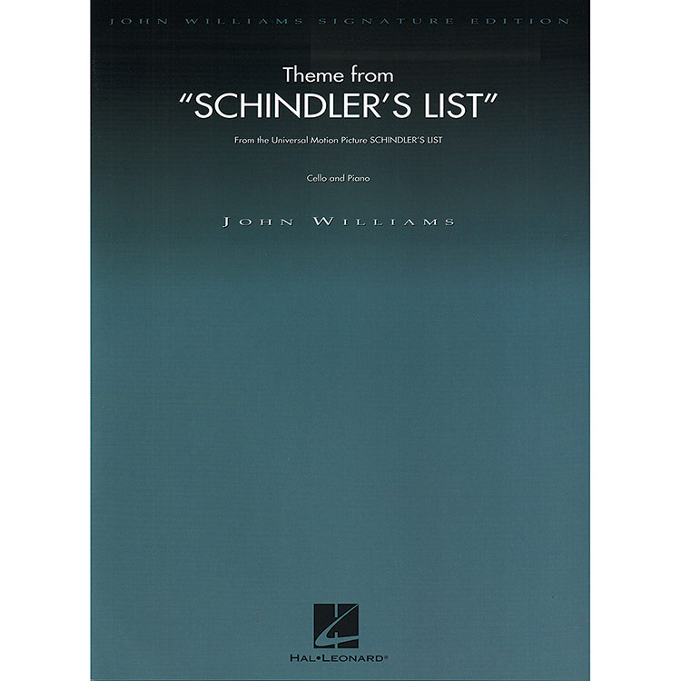 Theme from Schindler's List, for cello and piano; John Williams (Hal Leonard)