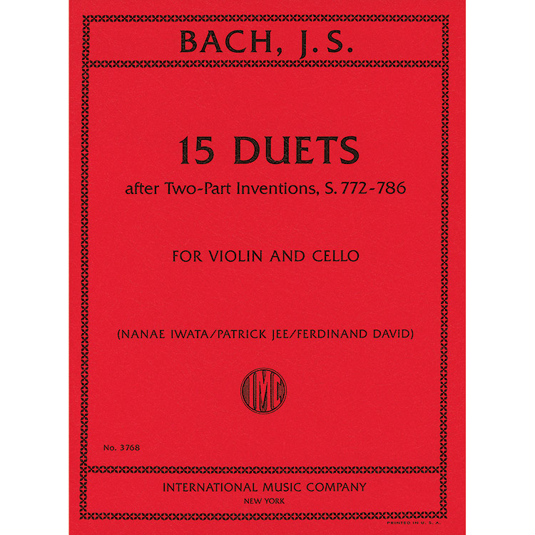 15 Duets after Two-Part Inventions (violin/cello); Johann Sebastian Bach (International)