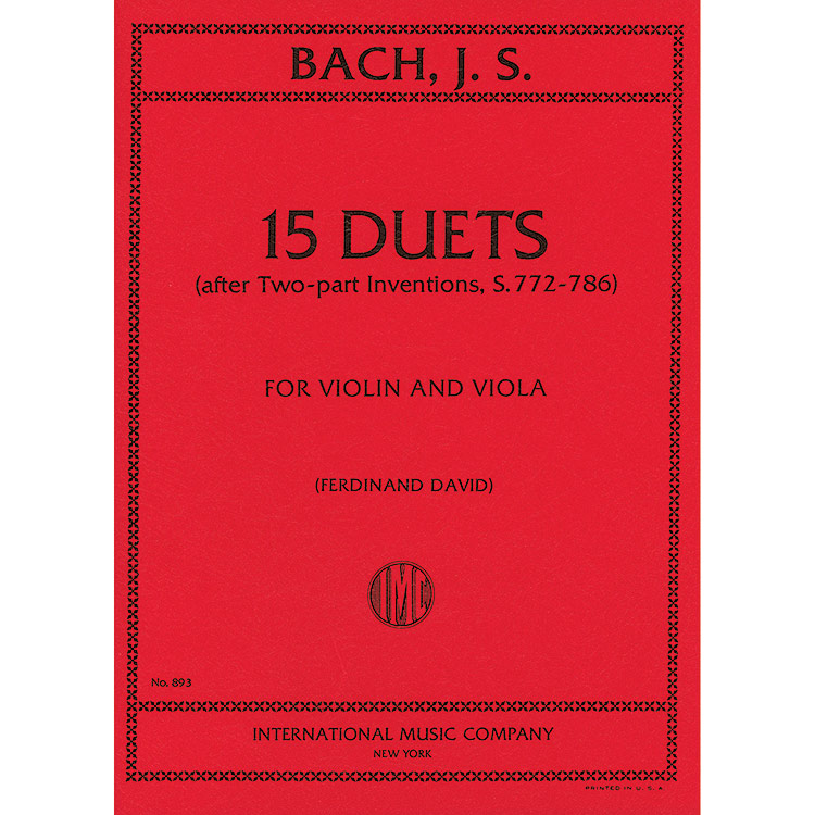 15 Two-Part Inventions, BWV 772-786 for violin and viola; Johann Sebastian Bach