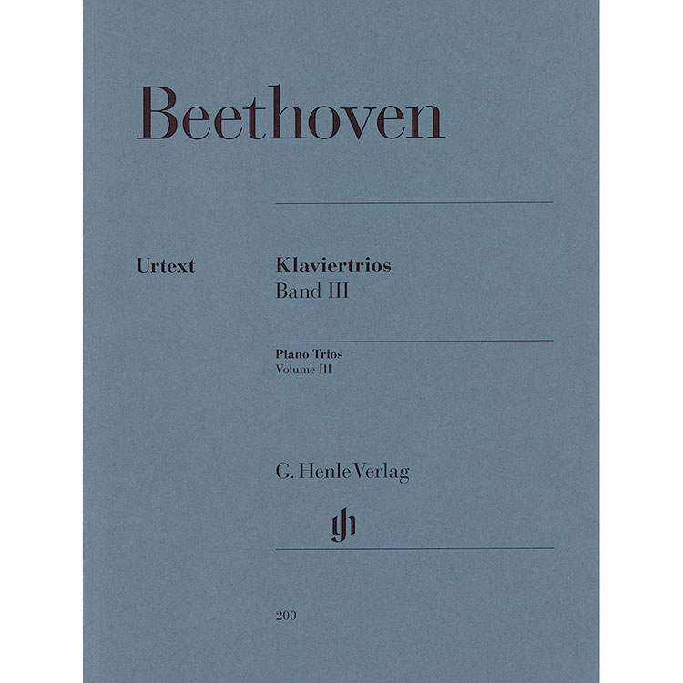 Piano Trios, volume 3 (urtext);  Ludwig van Beethoven