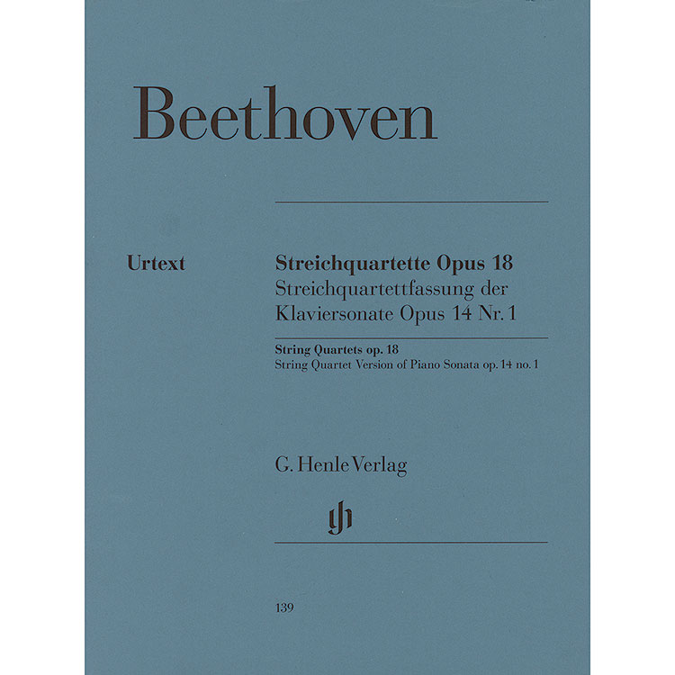 String Quartets Nos. 1-6, Op.18 (urtext, parts); Ludwig van Beethoven