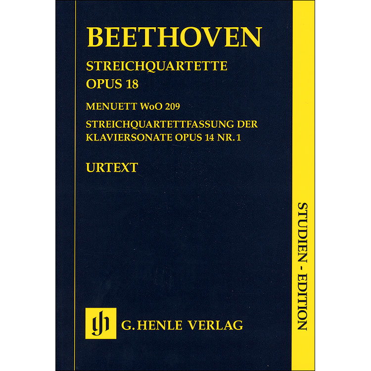 String Quartets, op. 18, Study Score; Beethoven (Hen)