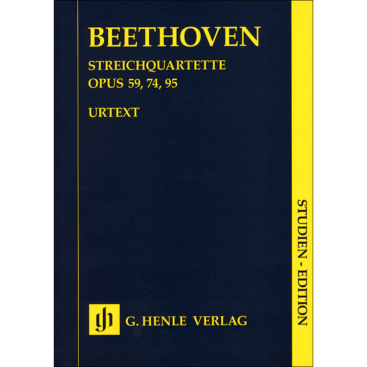 String Quartets, Nos. 7-11, opp. 59, 74, 95, (study score); Ludwig van Beethoven