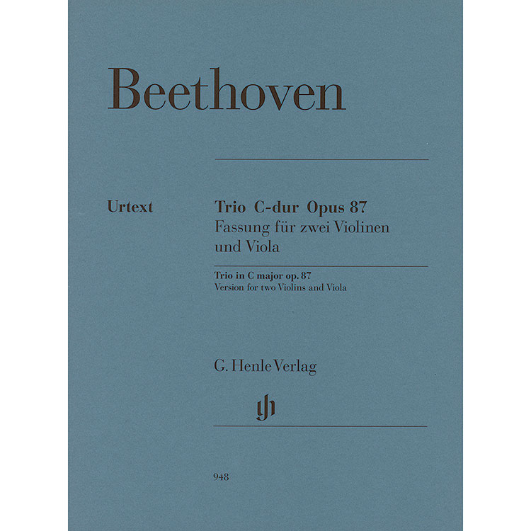 String Trio in C Major, Op.87 (2vns/va) (urtext) parts; Ludwig van Beethoven